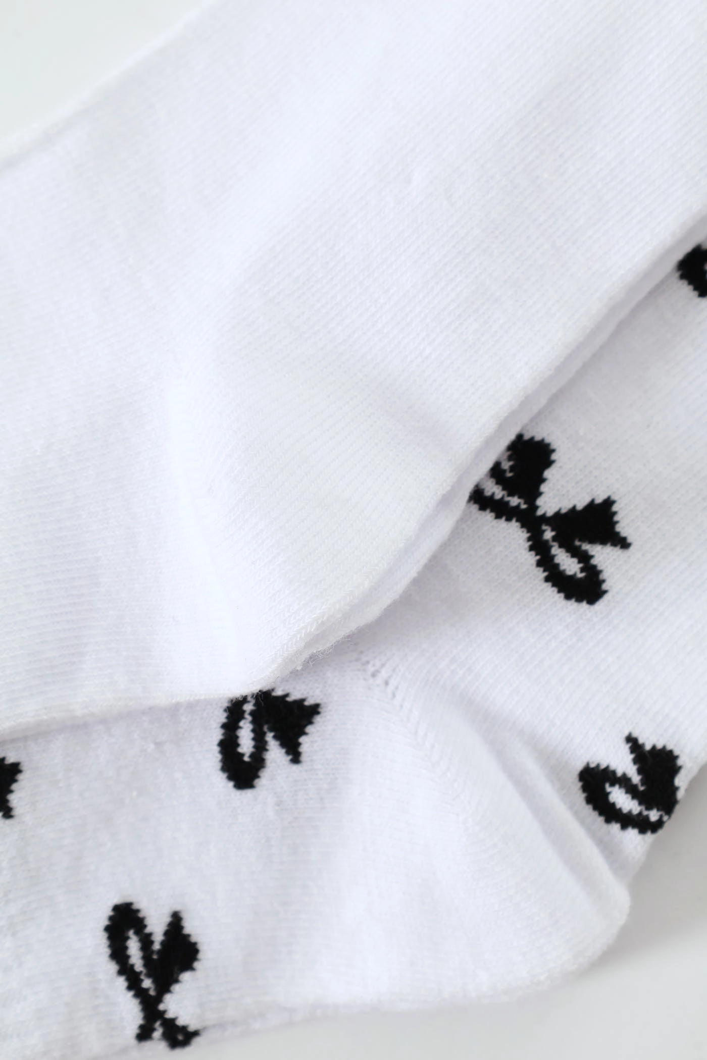 2 Pack Bows Crew Socks - White