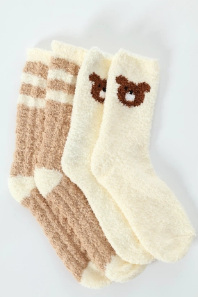 2 Pack Cosy Bear Socks