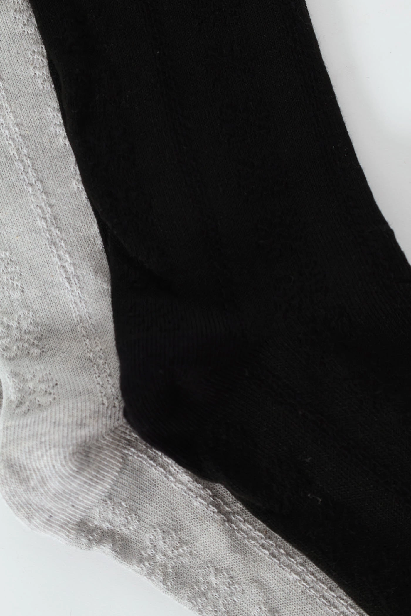 2 Pack Jacquard Flowers Crew Socks - Black/Grey