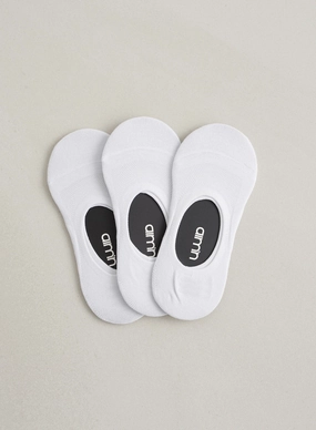 3-Pack White Invisible Workout Socks