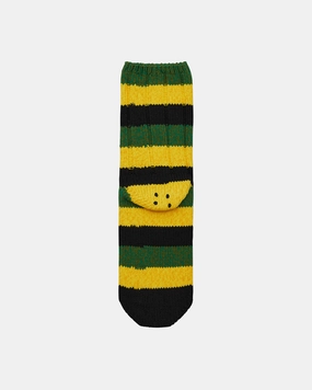 56 Yarns Rasta Rainbowy Happy Heel Socks Black / Yellow / Green