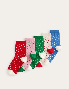 5 Pack Ankle Socks-Spot