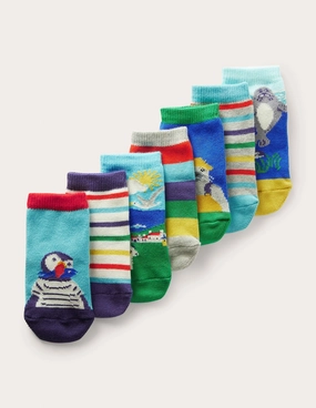 7 Pack Sock Box-Blue Sea Life Friends
