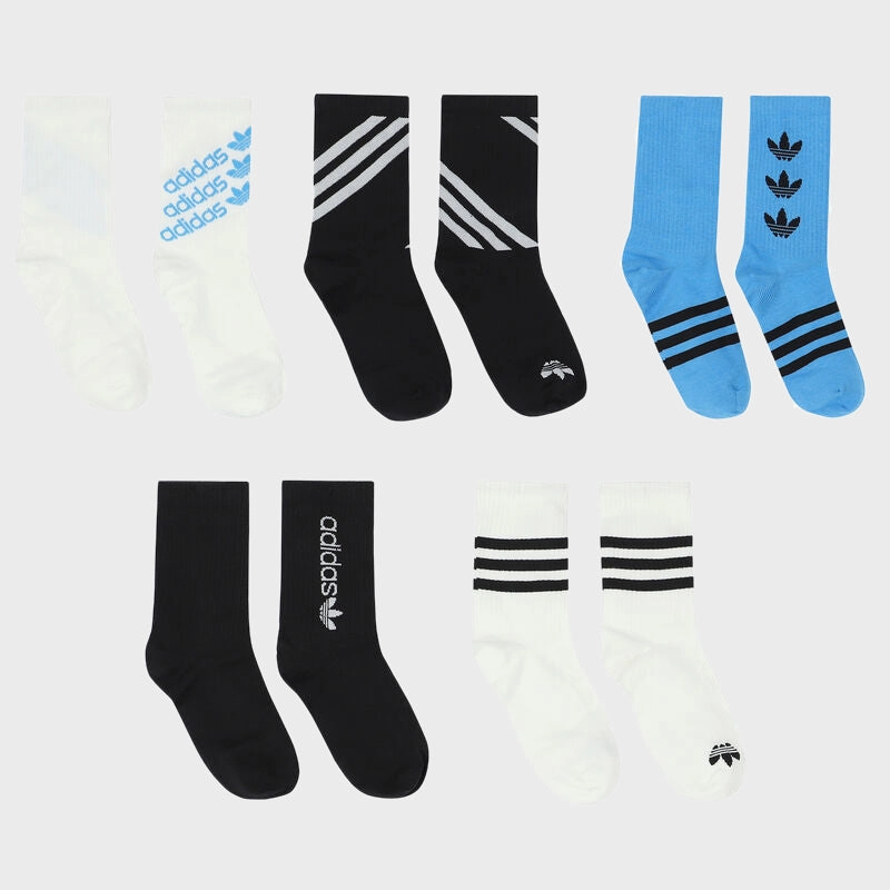 Adidas Graphic Crew Socks 5 Pack White/Black/Blue