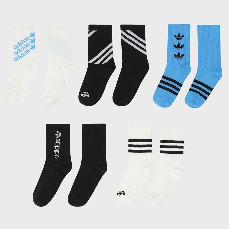 Adidas Graphic Crew Socks 5 Pack White/Black/Blue