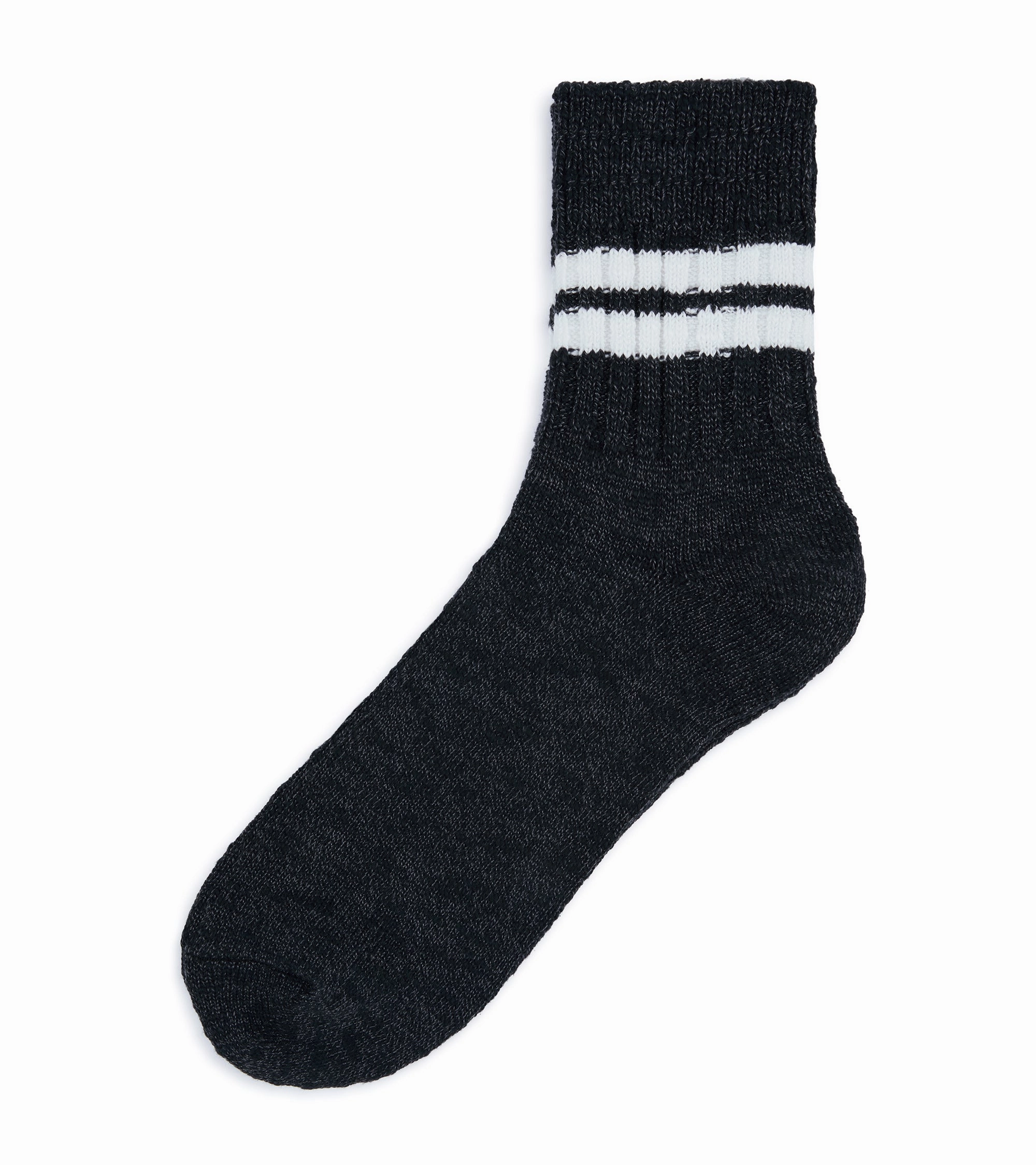 Anonymous Ism Slub Line Q Socks: Black Melange