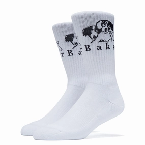 Baker Where My Dawgs At Socks - White