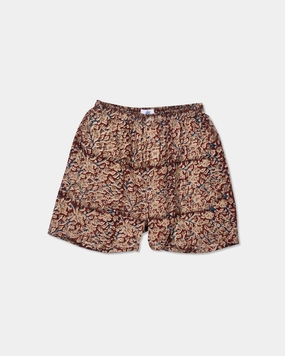 BATIK BOXER SHORT- BURGUNDY/TAN