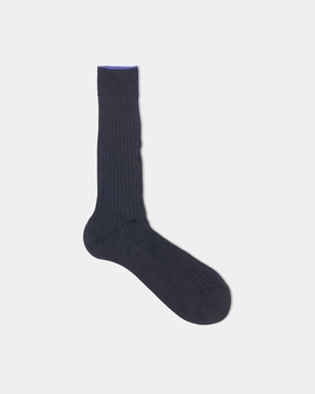 BLACK COTTON MID-CALF SOCKS
