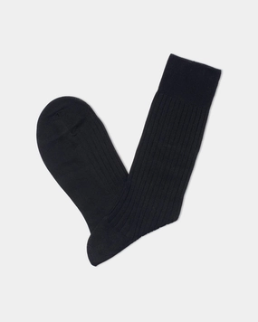 BLACK MID-CALF HOSE COTTON SOCKS