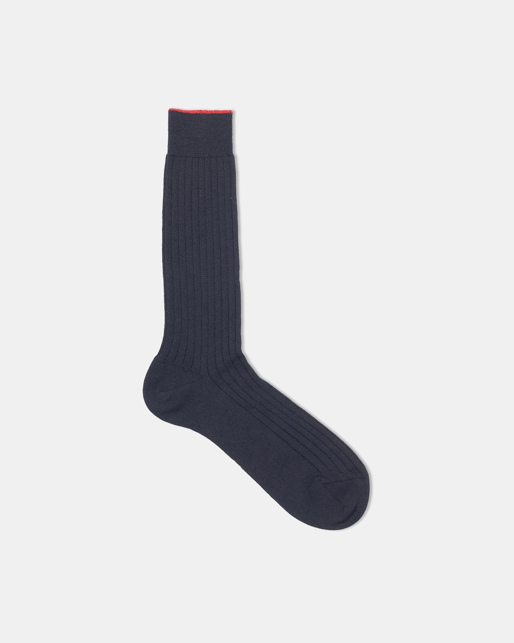 BLACK WOOL MID-CALF SOCKS