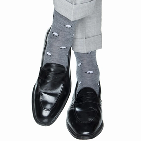 Charcoal Gray with Black and White Sheep Fine Merino Wool Sock Linked Toe OTC
