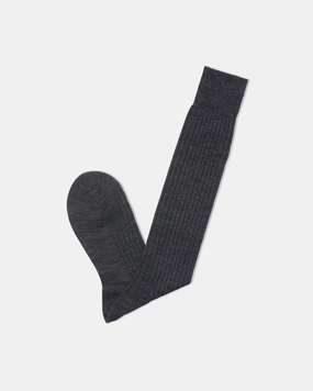 CHARCOAL OVER-CALF HOSE WOOL SOCKS
