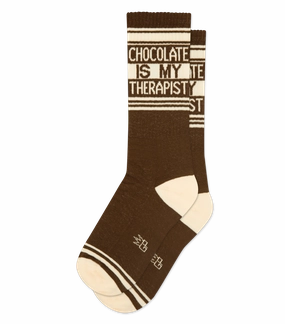 Chocolate Is My Therapist - Gym Crew Socks