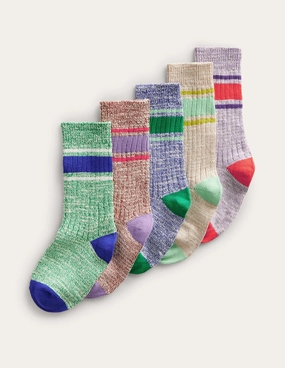 Chunky Socks 5 Pack-Multi Stripe
