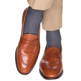 Classic Navy and Sky Blue Grenadine Cotton Sock Linked Toe OTC