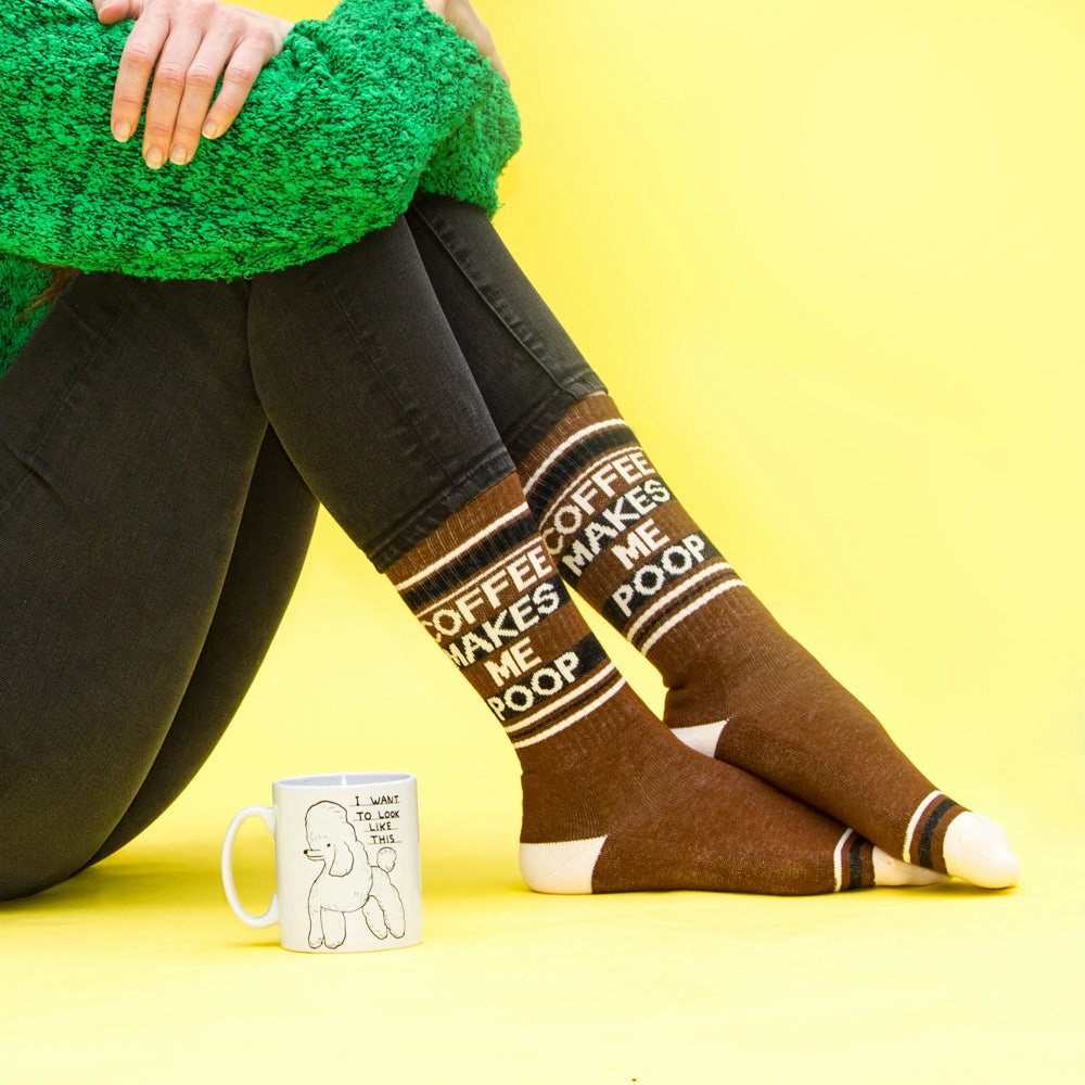 Coffee Makes Me Poop - Gym Crew Socks