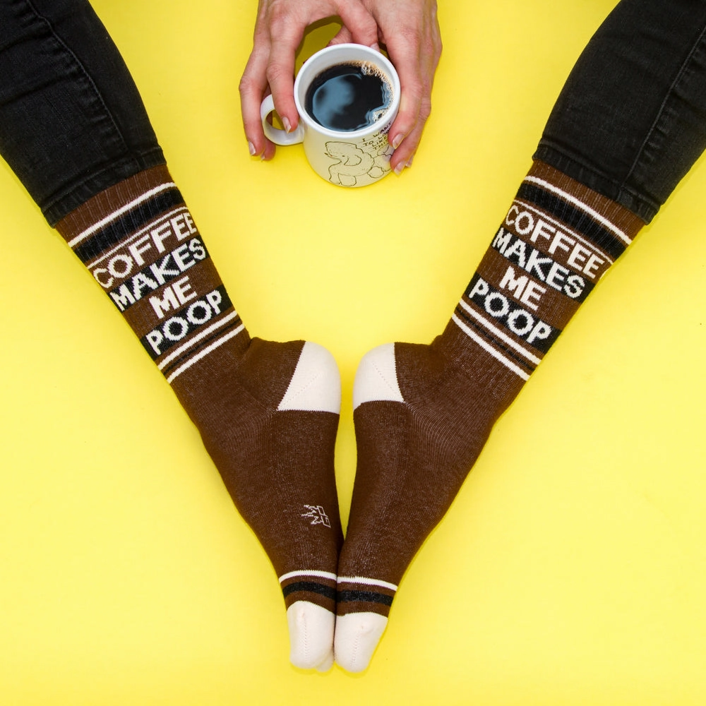 Coffee Makes Me Poop - Gym Crew Socks
