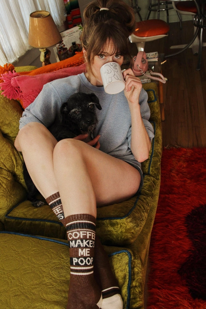 Coffee Makes Me Poop - Gym Crew Socks