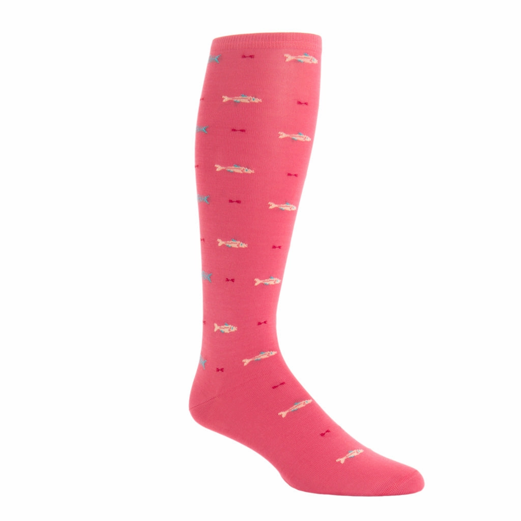 Coral with Pink, Ceramic, Cream Bone Fish Cotton Sock Linked Toe OTC