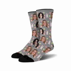 Custom Face - Easter Bunny socks # 4
