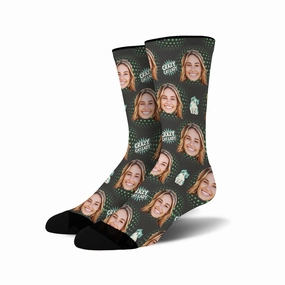 Custom Face Socks - Crazy Cat Lady