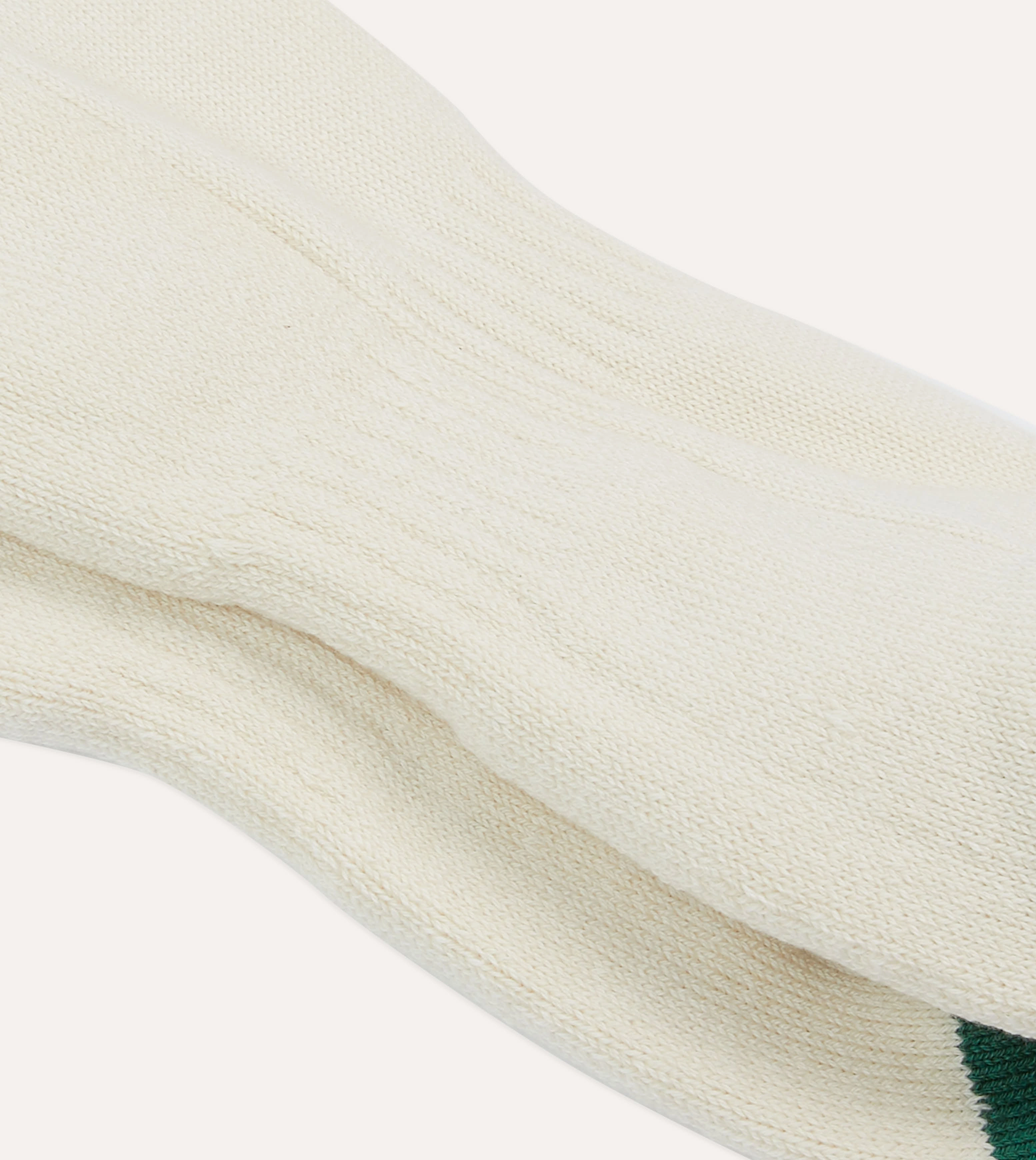 Ecru, Blue and Red 3 Stripe Cotton Sports Sock