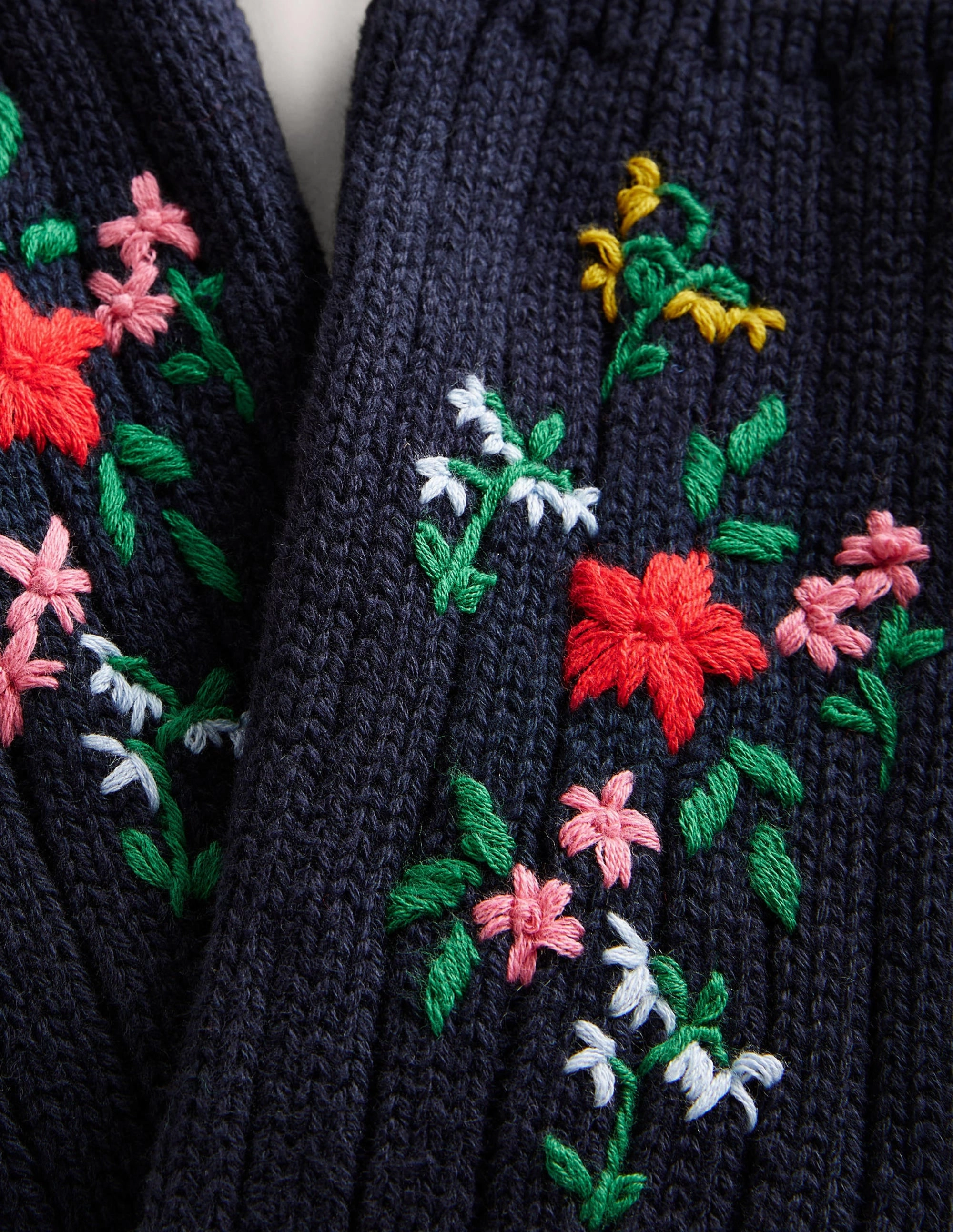Embroidered Bed Socks-Navy