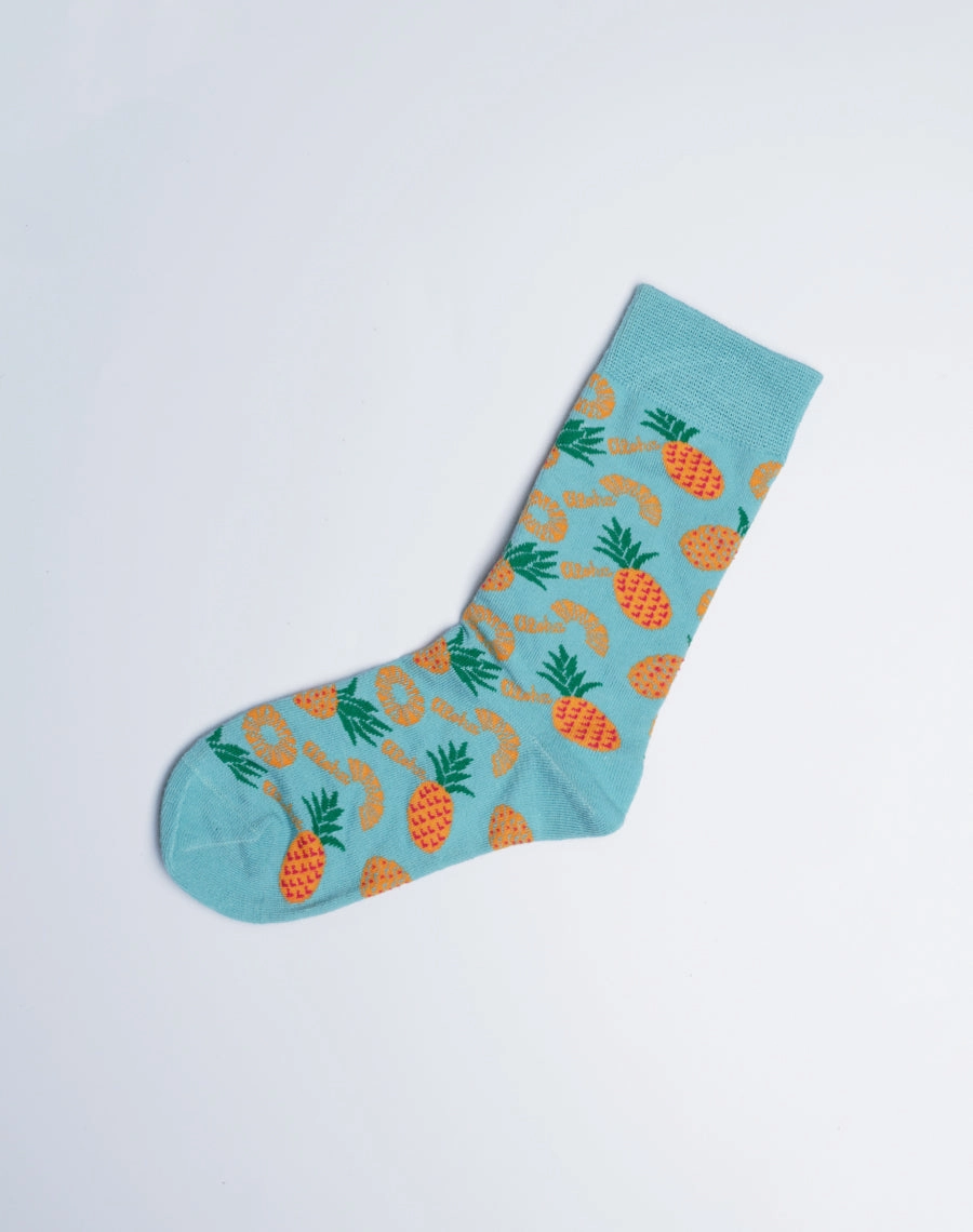 Family Aloha Pineapple Tropical Matching Crew Socks | 3-Pair Bundle