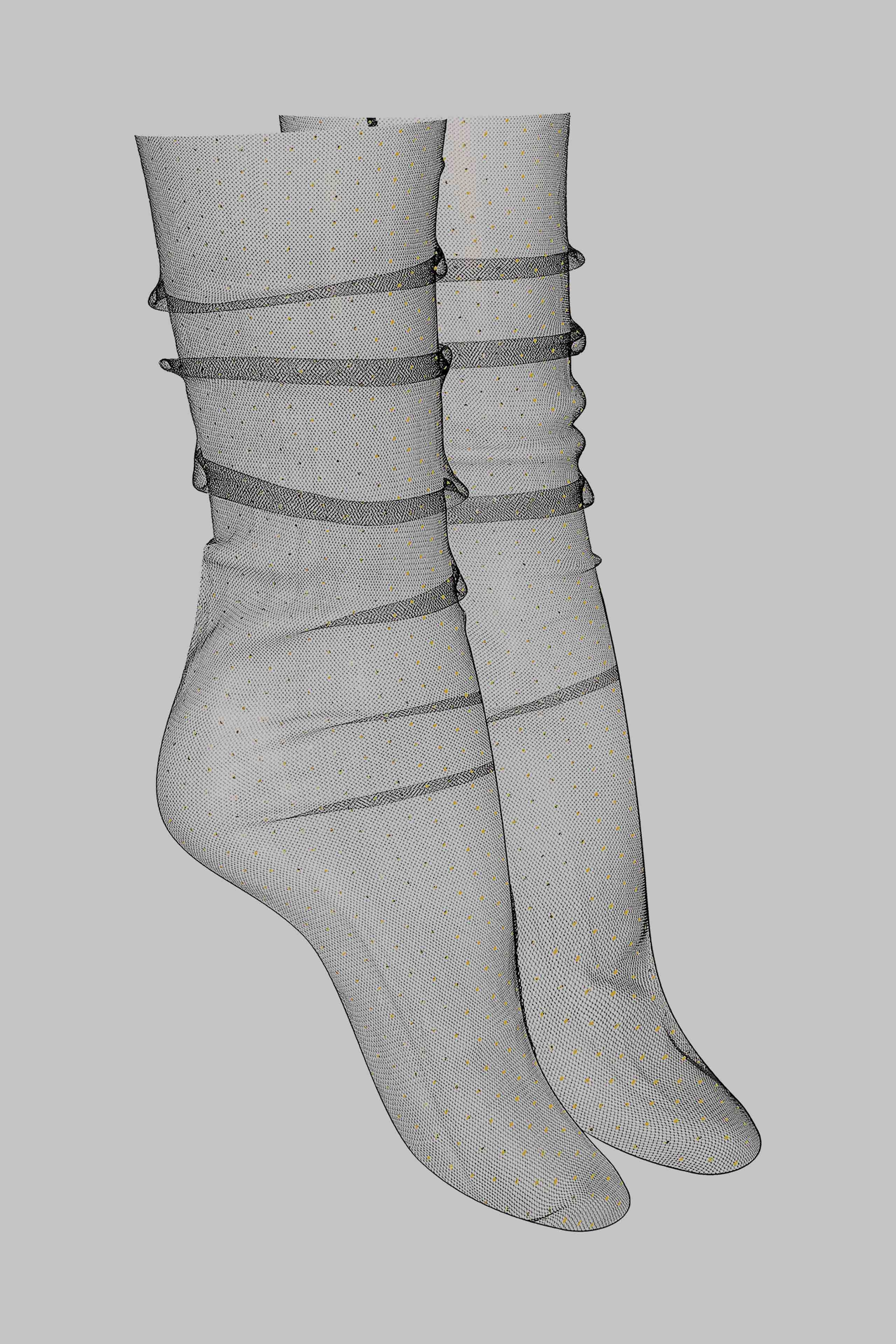 Gold polka dot socks - Les Coquetries