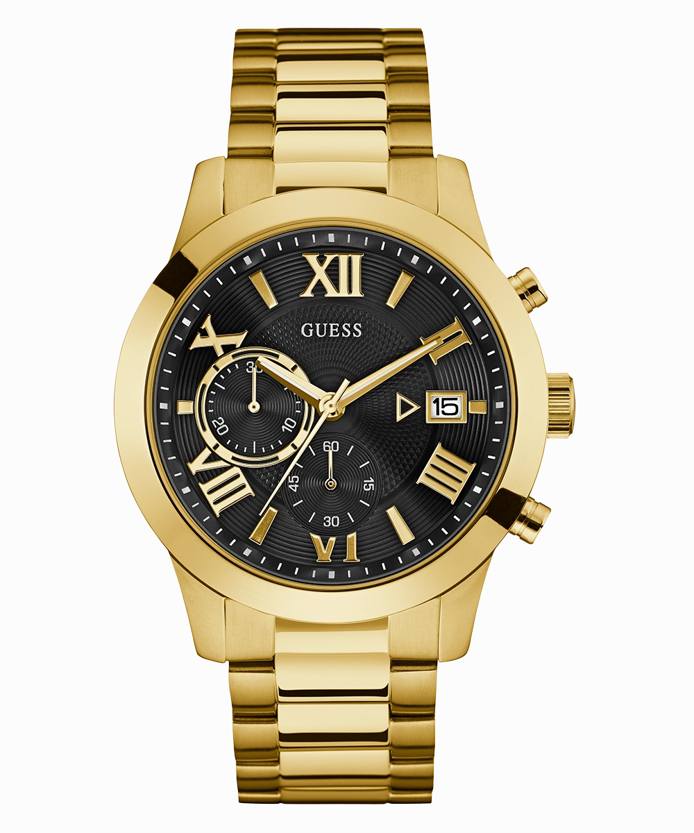 GUESS Mens Gold Tone Chronograph Watch