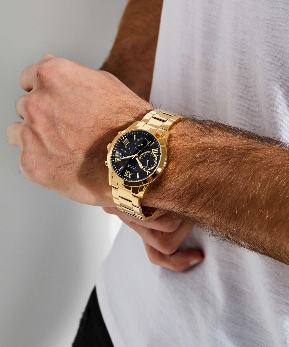 GUESS Mens Gold Tone Chronograph Watch