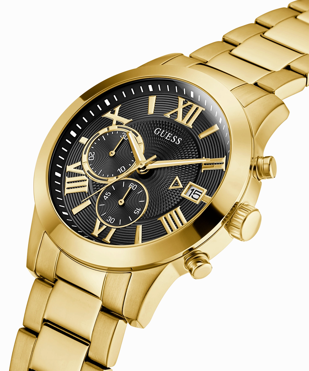 GUESS Mens Gold Tone Chronograph Watch