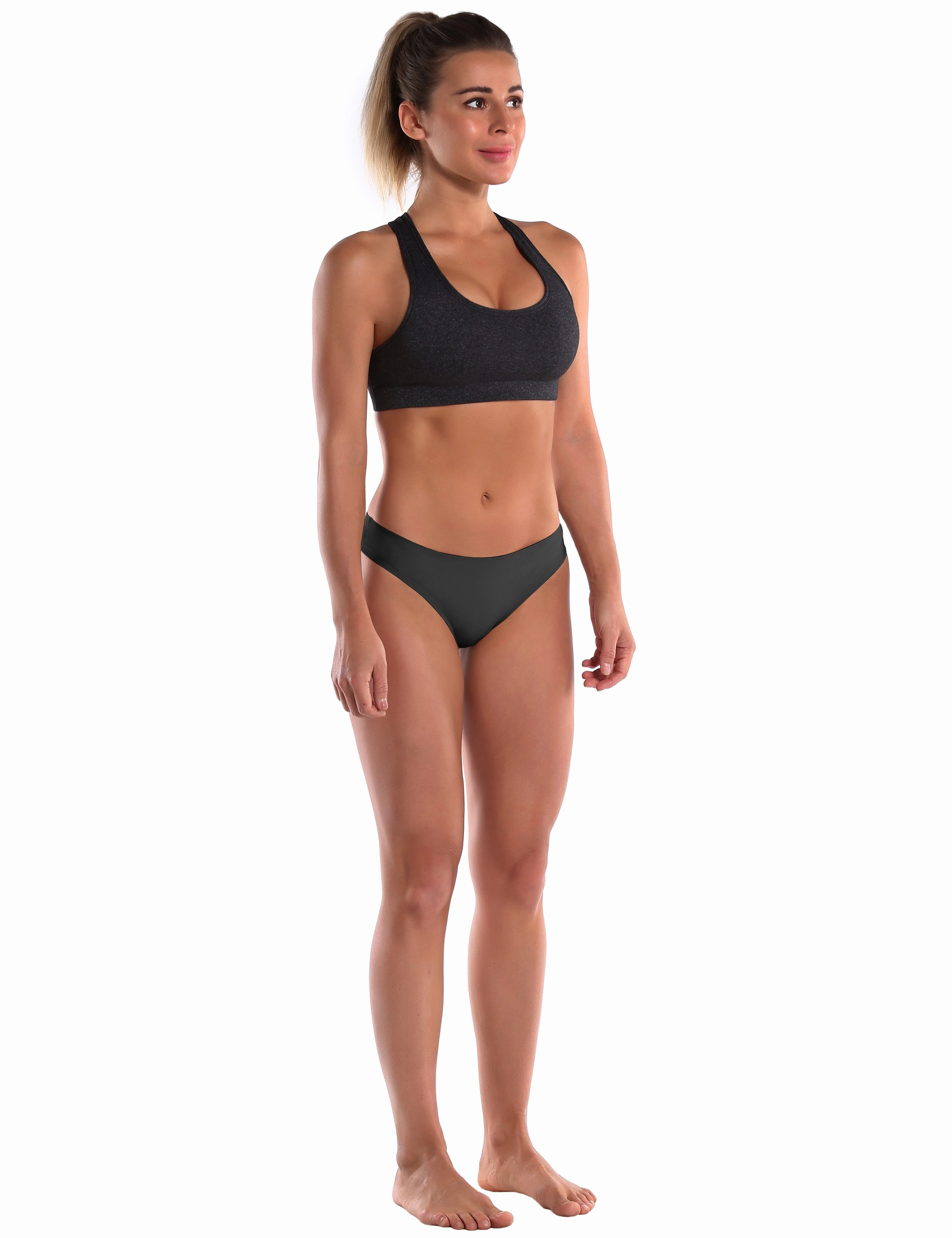 Invisibles Sports Thongs underwear Black_Running