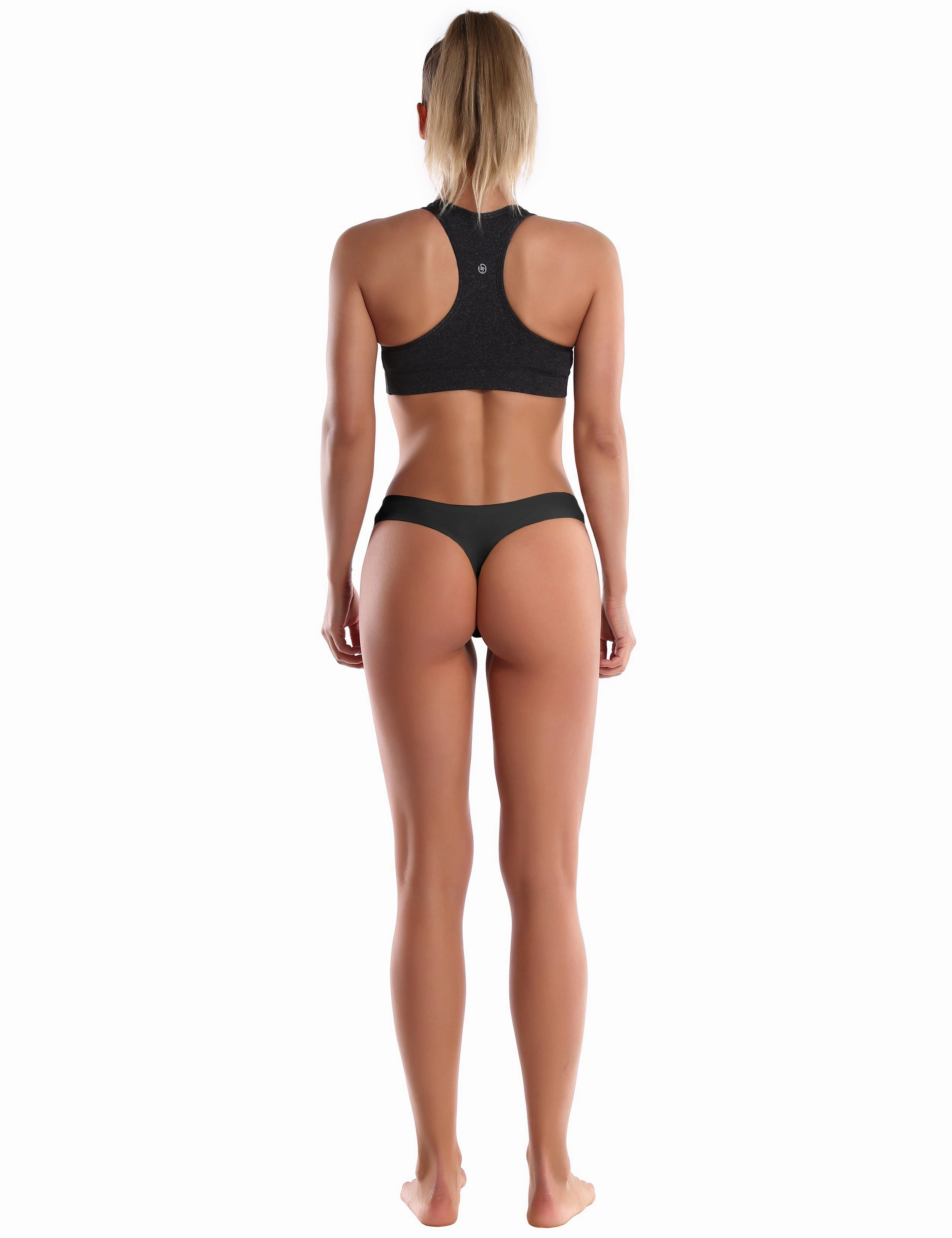 Invisibles Sports Thongs underwear Black_Running