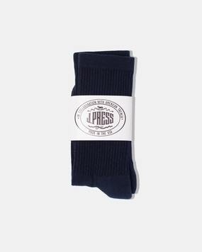 J.PRESS X AMERICAN TRENCH SOCKS - NAVY SOLID