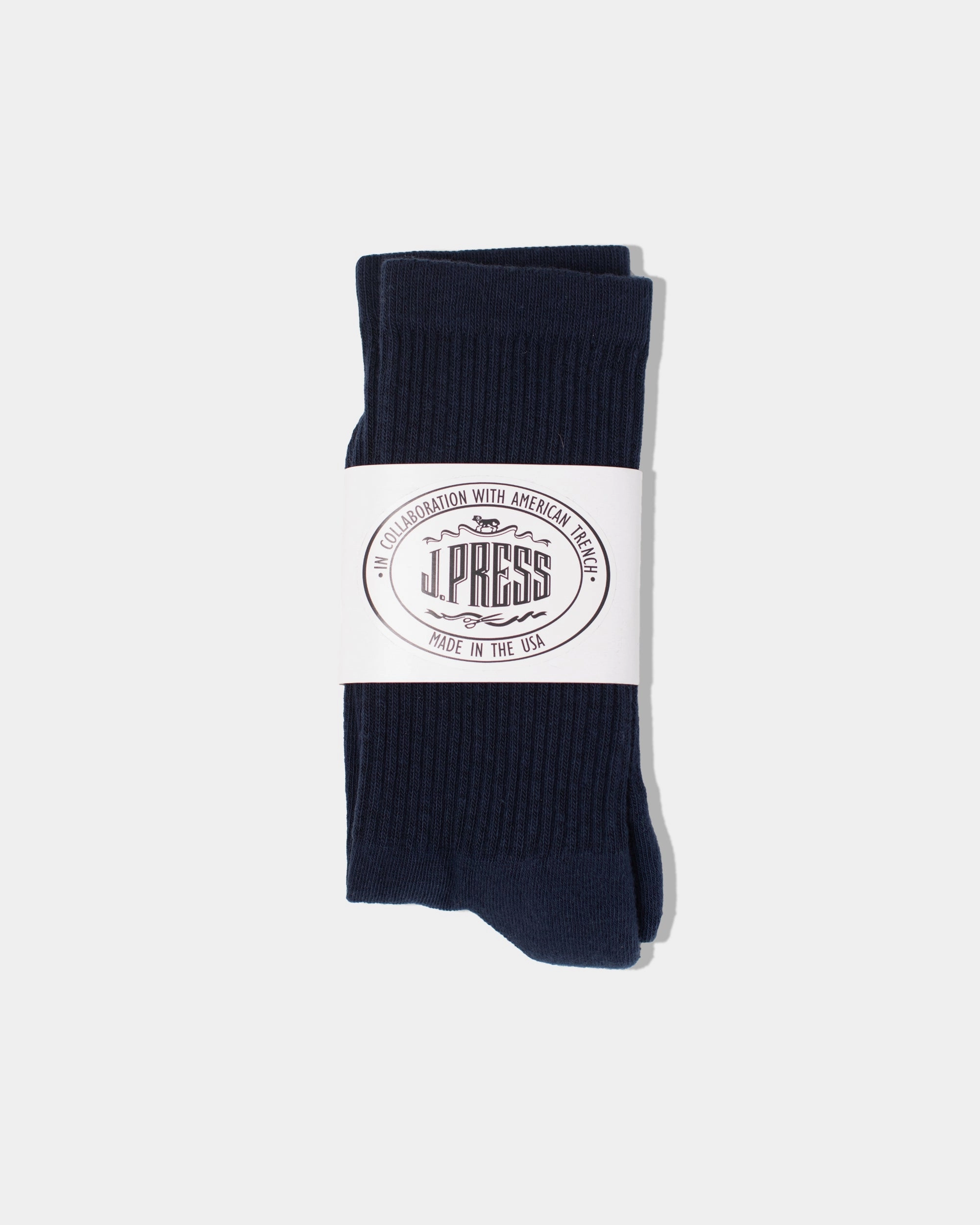 J.PRESS X AMERICAN TRENCH SOCKS - NAVY SOLID