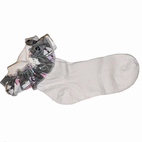 Kawaii Goth Fabric Ruffle Socks