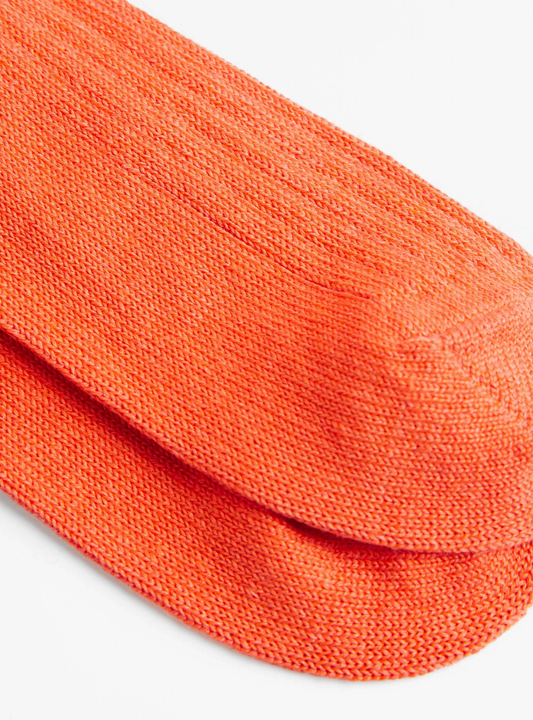 Linen Cotton Socks Orange Red