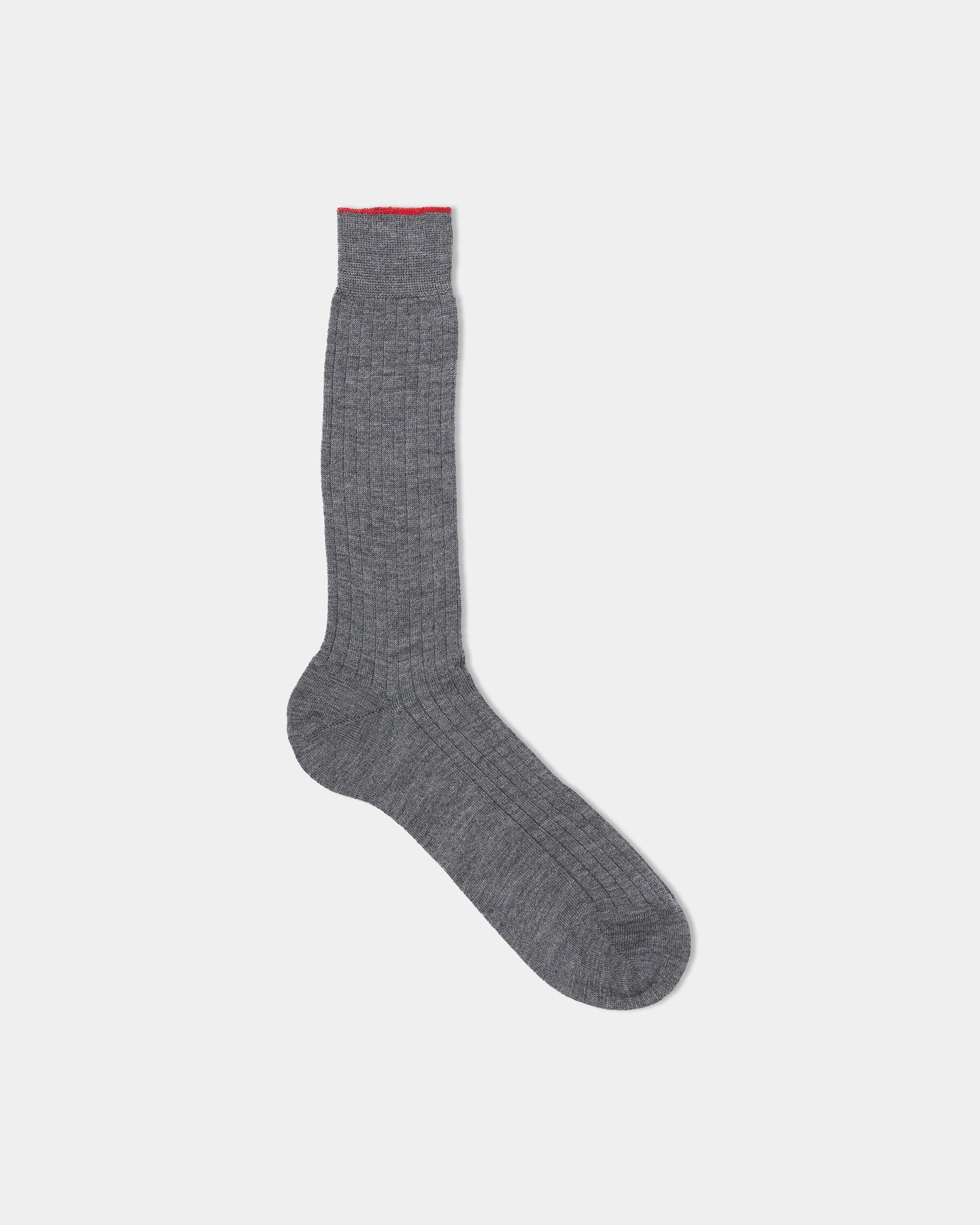MED GREY WOOL MID-CALF SOCKS