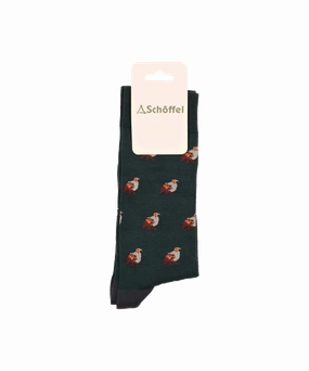 Men's Cotton Socks - Dark Teal Partridge