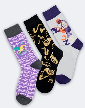 Men's Crescent City Rhythms Crew Socks Pack | 3-Pair Bundle