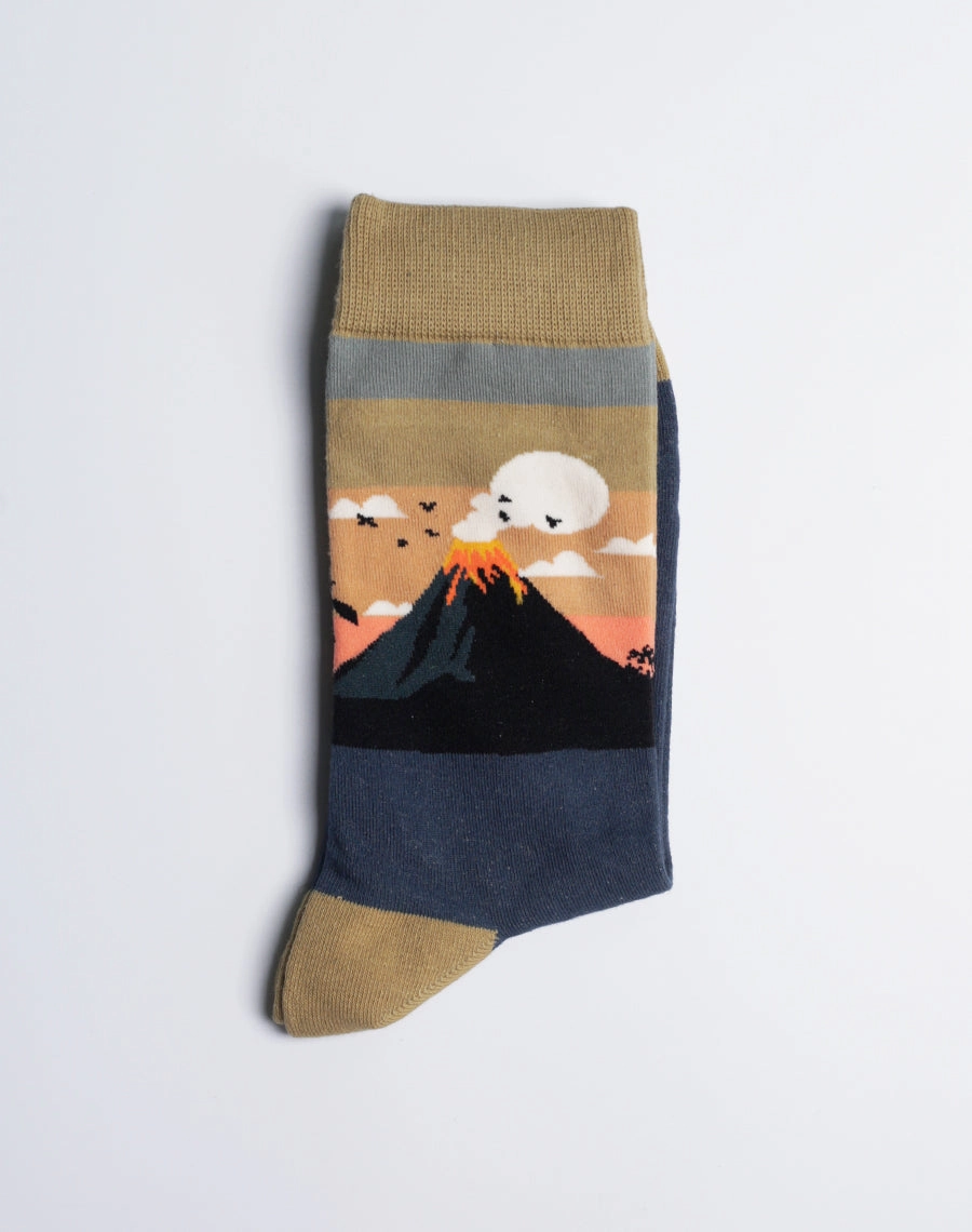 Men's Lava Land Volcano Hawaiian Crew Sock