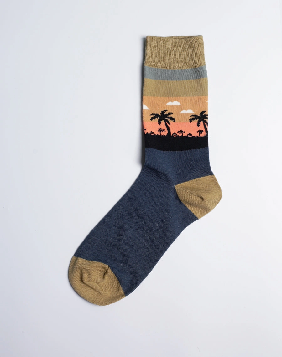Men's Lava Land Volcano Hawaiian Crew Sock