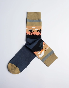 Men's Lava Land Volcano Hawaiian Crew Sock