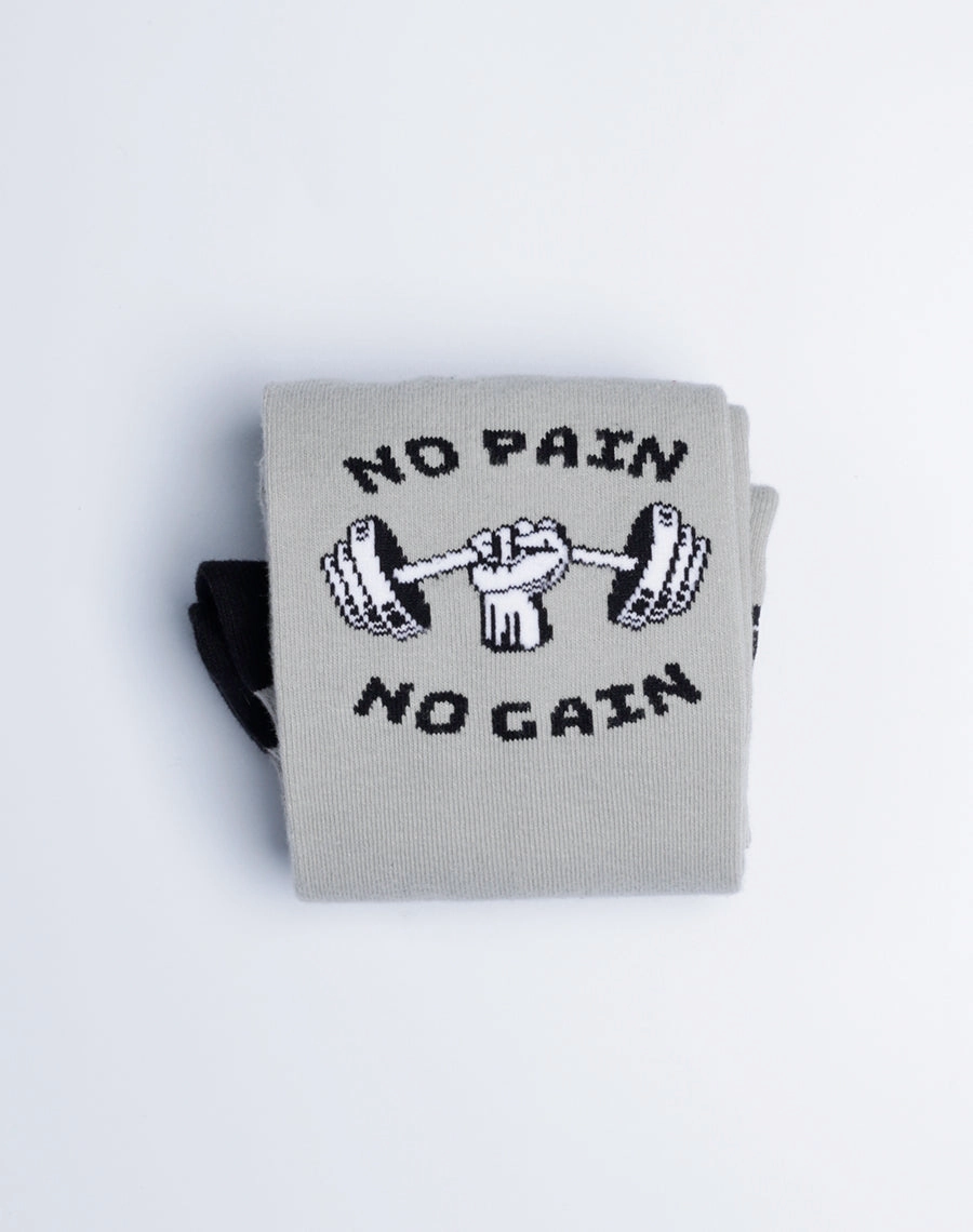 Men's No Pain No Gain Gym Crew Socks
