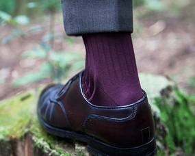 Men's Ribbed Socks - Fig