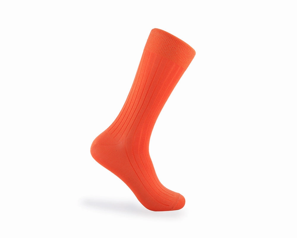 Men's Ribbed Socks - Orange Popsicle