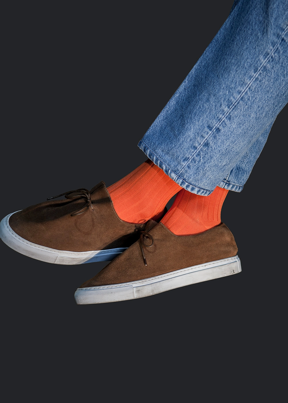 Men's Ribbed Socks - Orange Popsicle