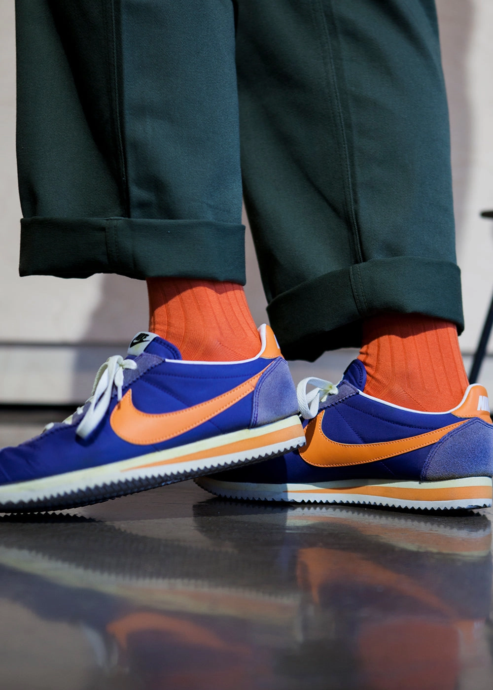 Men's Ribbed Socks - Orange Popsicle